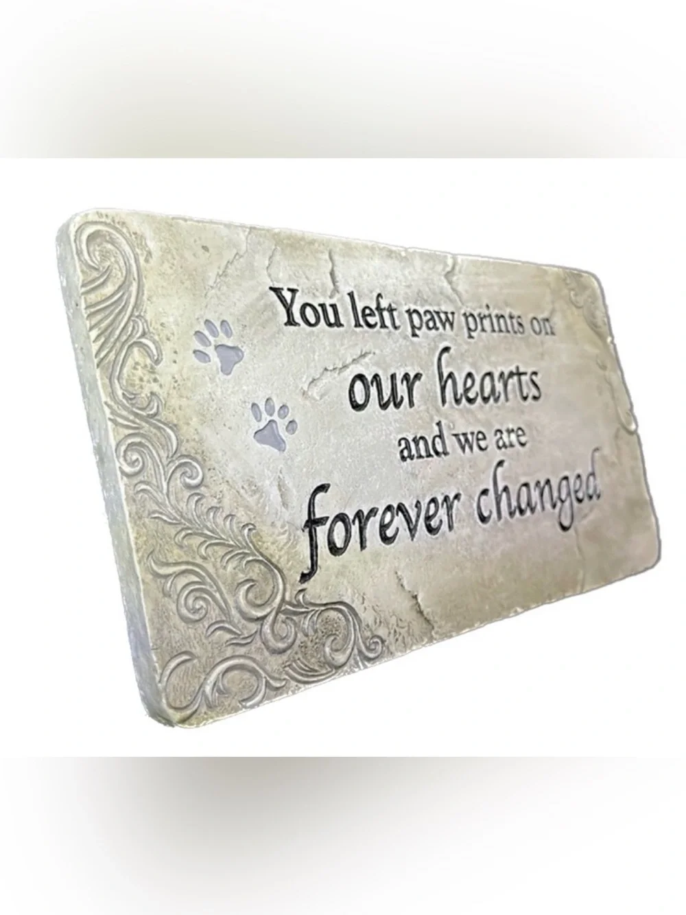 GANZ~You Left Paw Prints On Our Heart Plaque/ Stepping Stone~NEW!